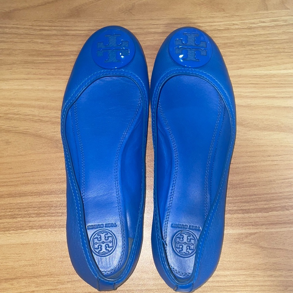 Tory Burch Royal Blue Ballet Flats Size 10
